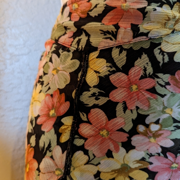 Versailles vintage floral ruffle cut skirt size 10 - Picture 4 of 6